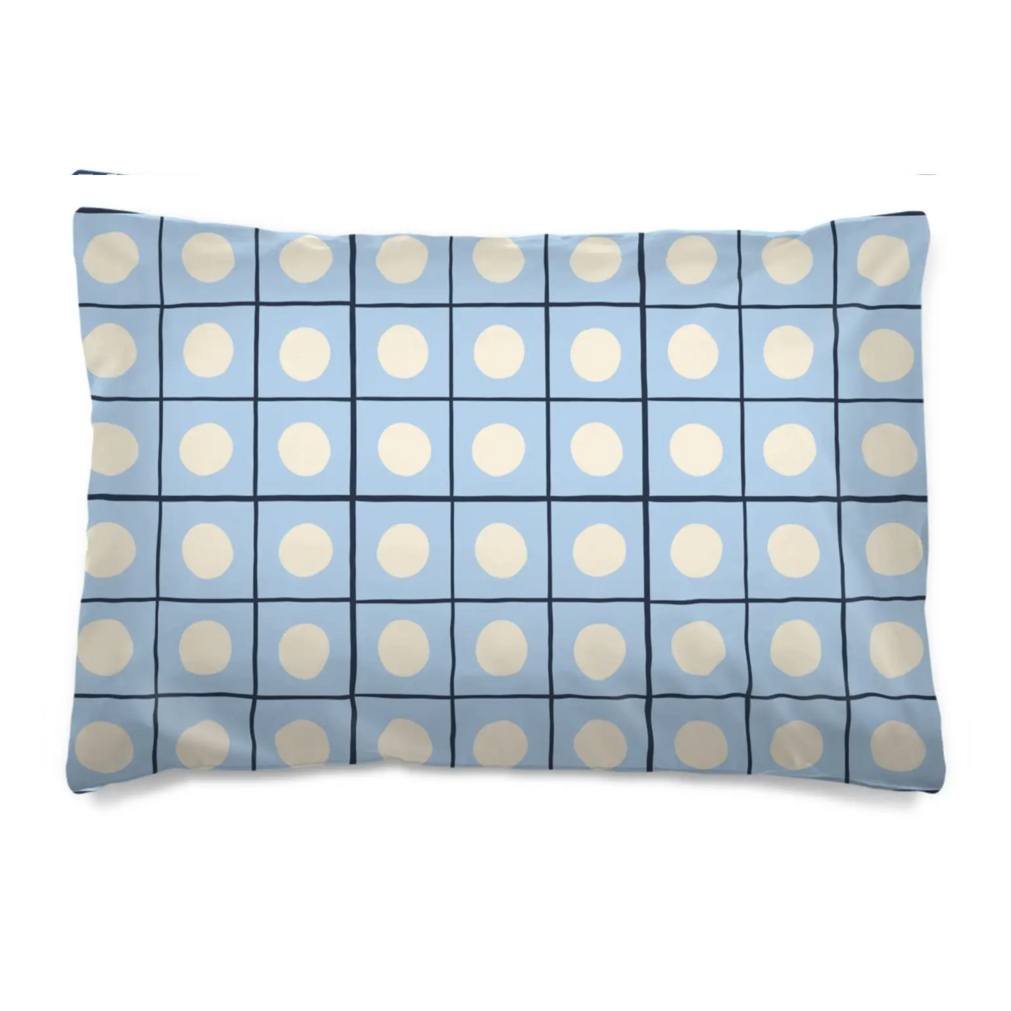 Circle Grid Fitted Sheet Set- Blue