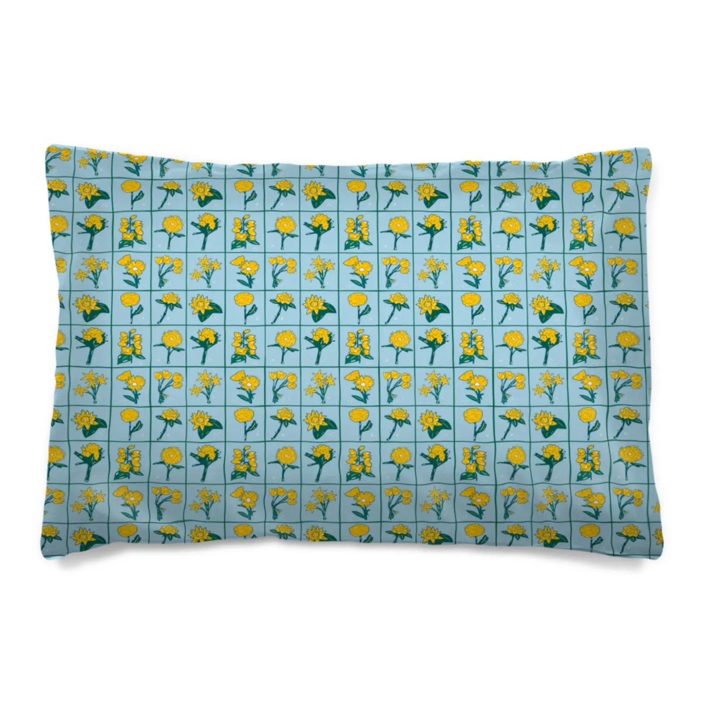 Wildflower Grid Fitted Sheet Set