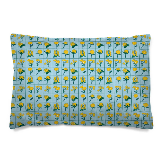 Wildflower Grid Fitted Sheet Set