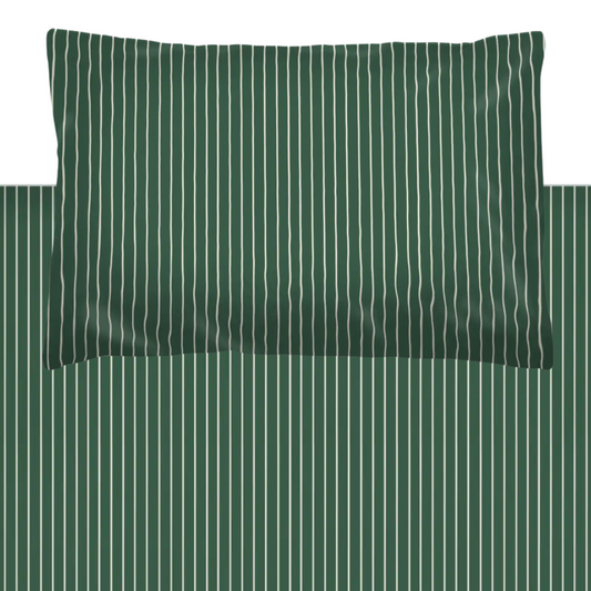 Hunter Green Pinstripe Duvet