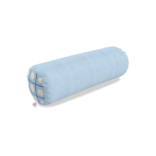 Baby Blue Pinstripe Large Round Bolster Pillow