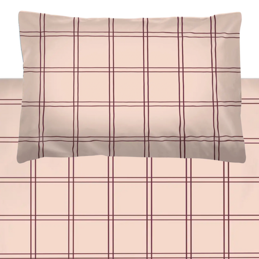 Classic Grid Duvet- Blush