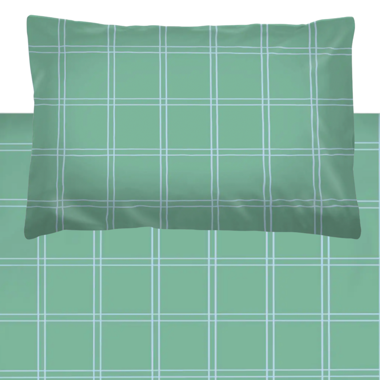 Classic Grid Duvet- Sage