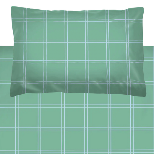 Classic Grid Duvet- Sage