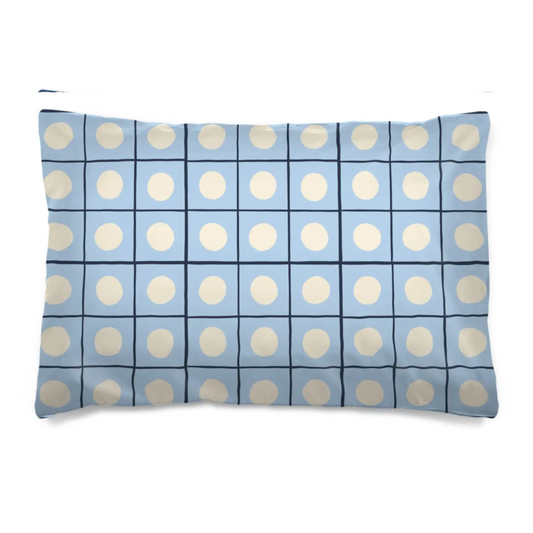 Circle Grid Fitted Sheet Set- Blue