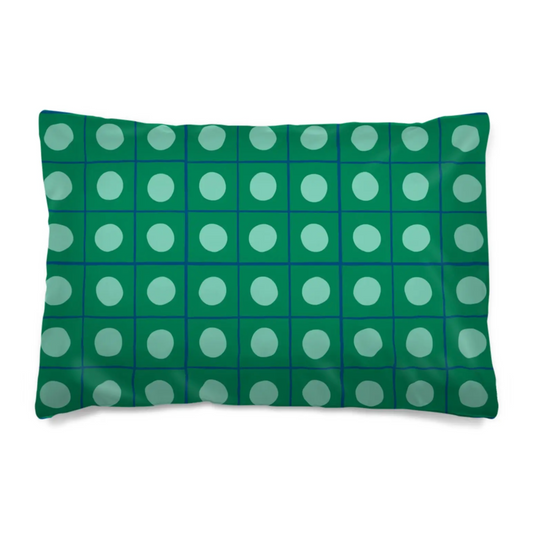 Circle Grid Fitted Sheet Set- Green